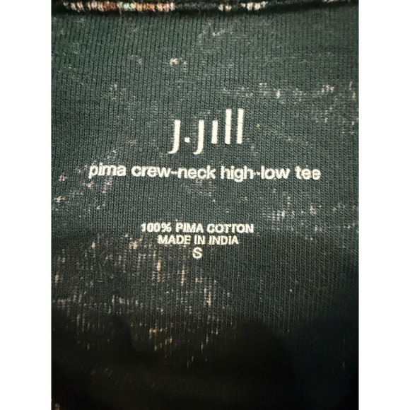 J.Jill Shirt Womens Small Green Paisley Floral Pima Cotton High-Low Long Sleeve - Picture 2 of 6